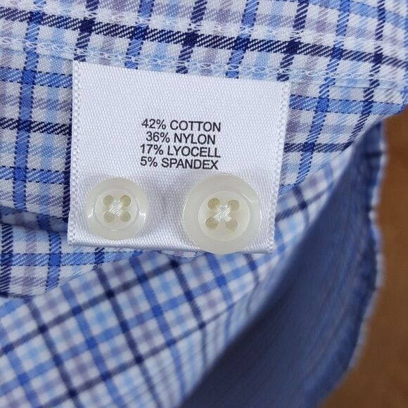 PETER MILLAR Shirt Mens Small Blue Check Button Up ALBERT Crown Lite Sport $160 - Picture 9 of 12